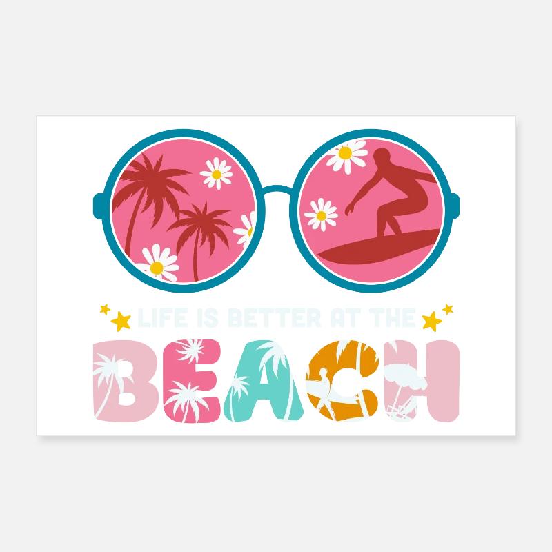vacances d'été, summer, hello summer Poster 30 x 20 cm