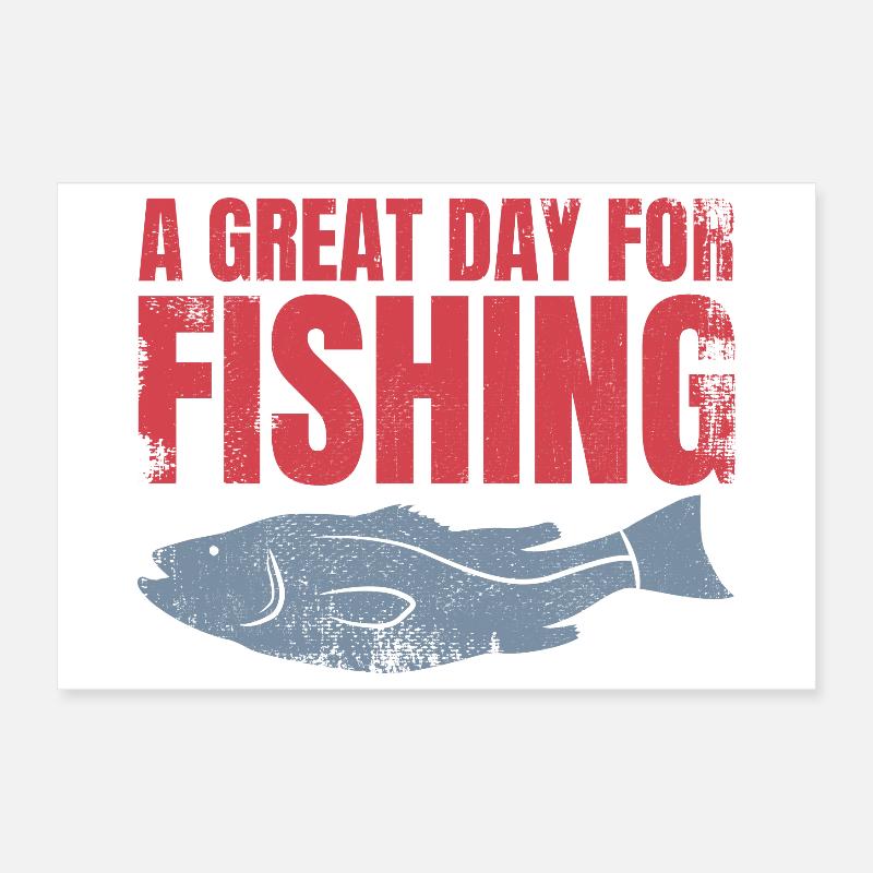 Slogan de pêche Poster 30 x 20 cm