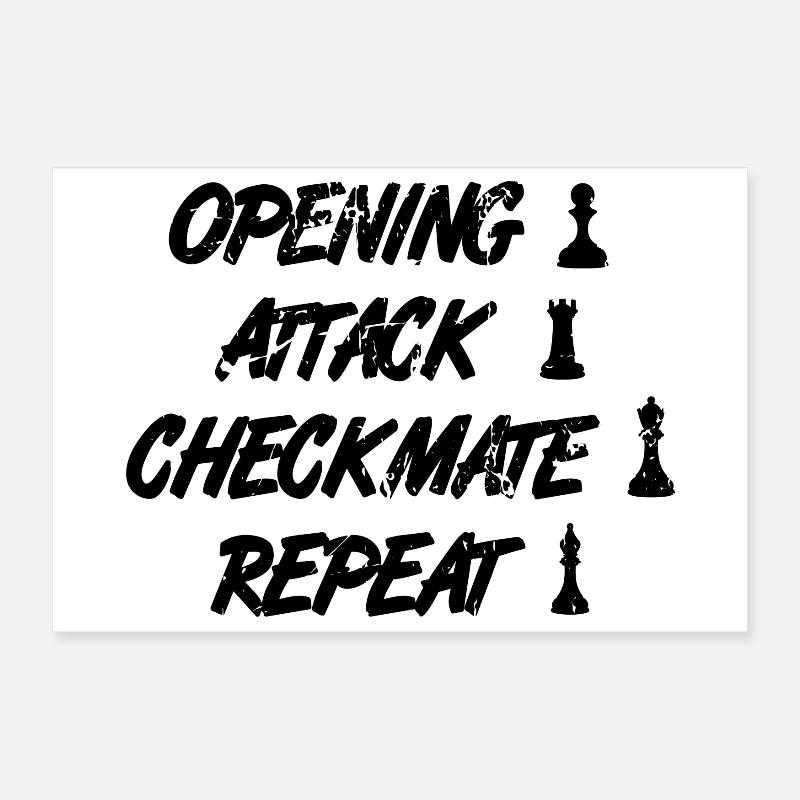 Coup d’ouverture répétition échec et mat Poster 30 x 20 cm
