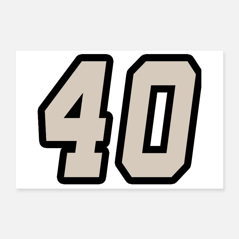 Nummer vierzig 40 Poster 30x20 cm