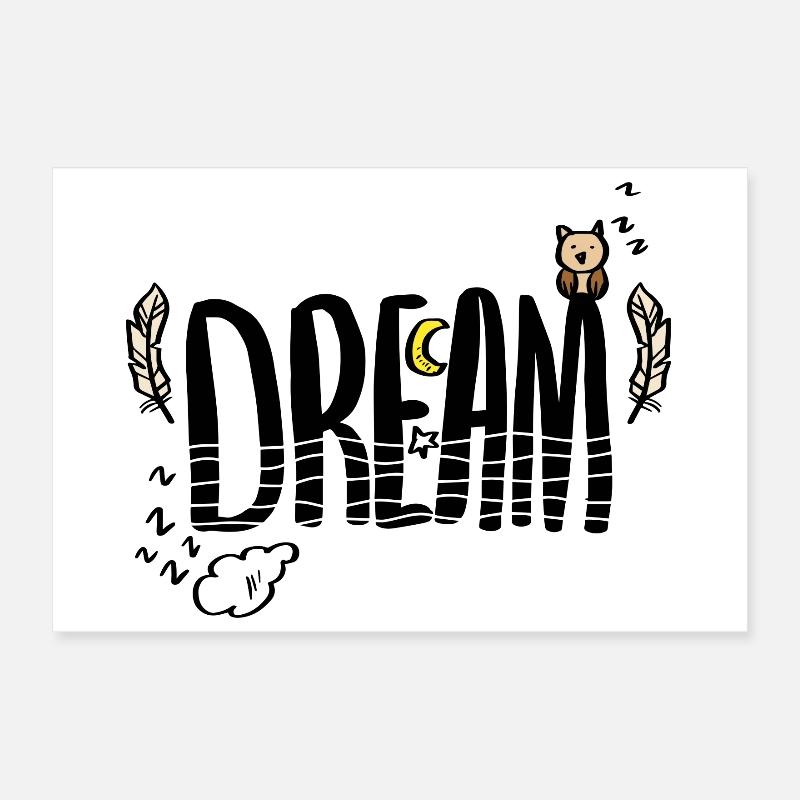 Hibou au clair de lune dans la nuit feuillue Poster 30 x 20 cm