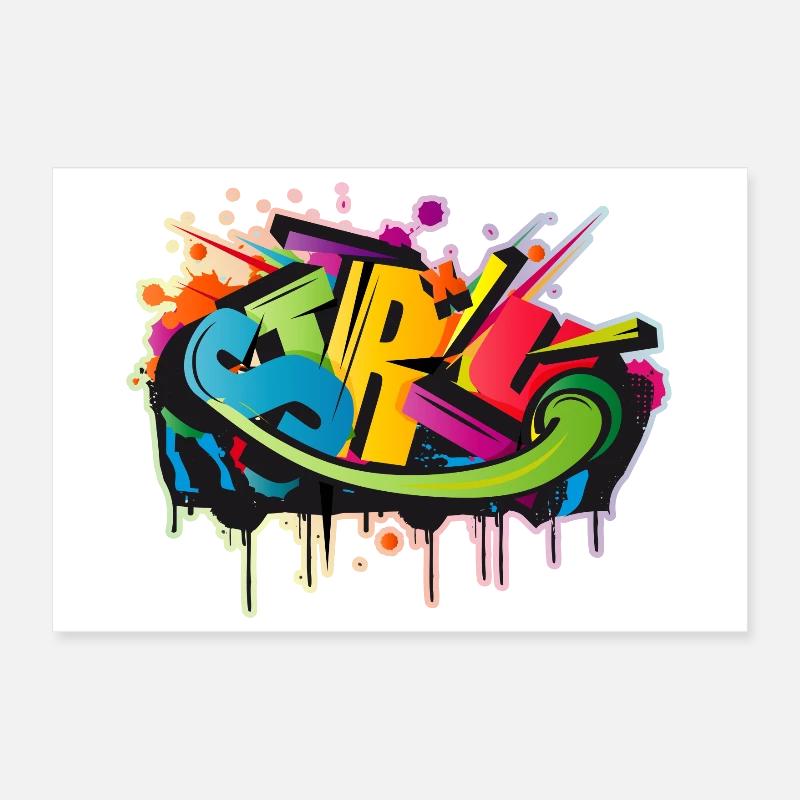 graffiti d’art urbain coloré cool comme STYLE-WRITING Poster 30 x 20 cm