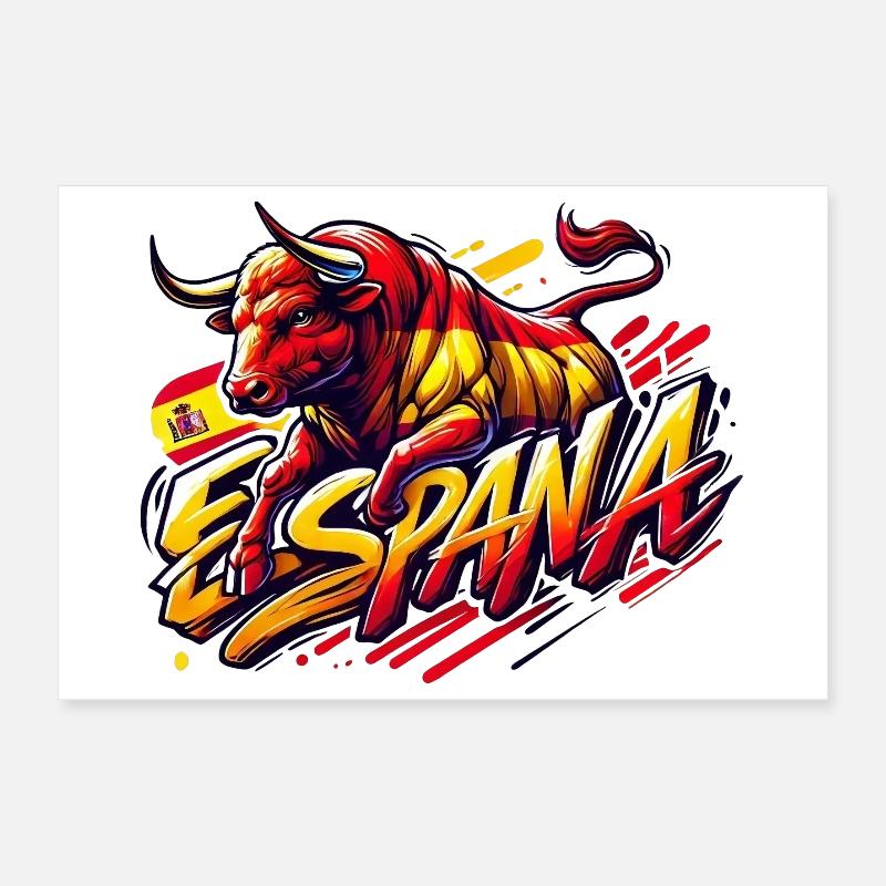 Espagne Bullen Design Poster 30 x 20 cm