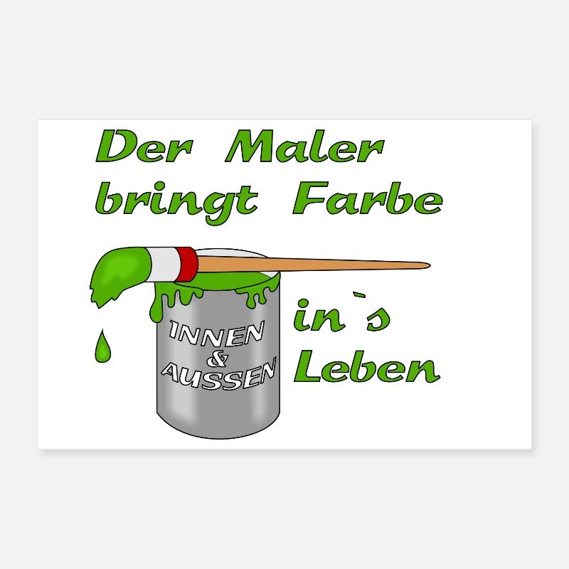 Maler Farbtopf mit Pinsel Poster 30x20 cm