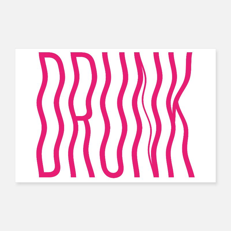 Drunk – Distorted Party Vibe Poster 12" x 8" (30x20 cm)