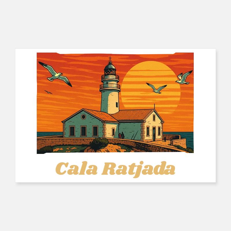 Cala Ratjada - Majorca - Poster 12" x 8" (30x20 cm) - white