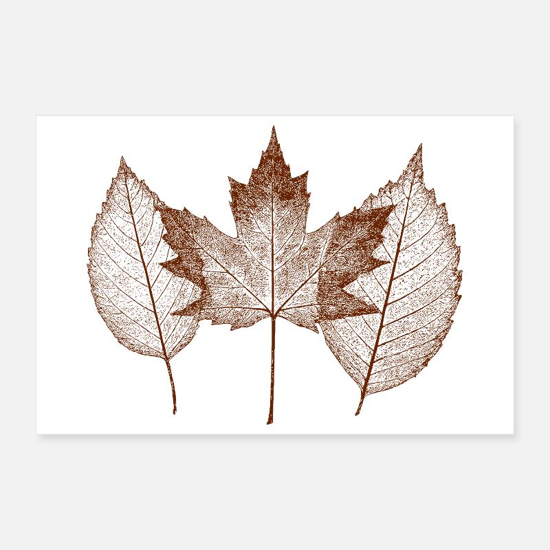 Autumn Leaves Pattern for Nature Fans Poster 12" x 8" (30x20 cm)
