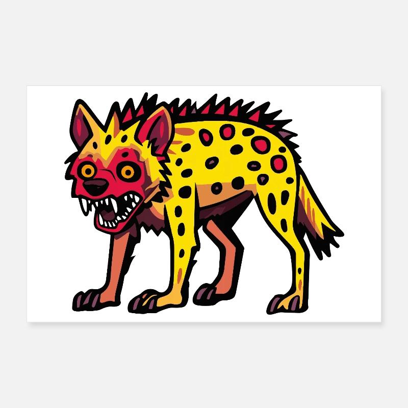 Hyäne Halloween Comic Lustig Poster 30x20 cm