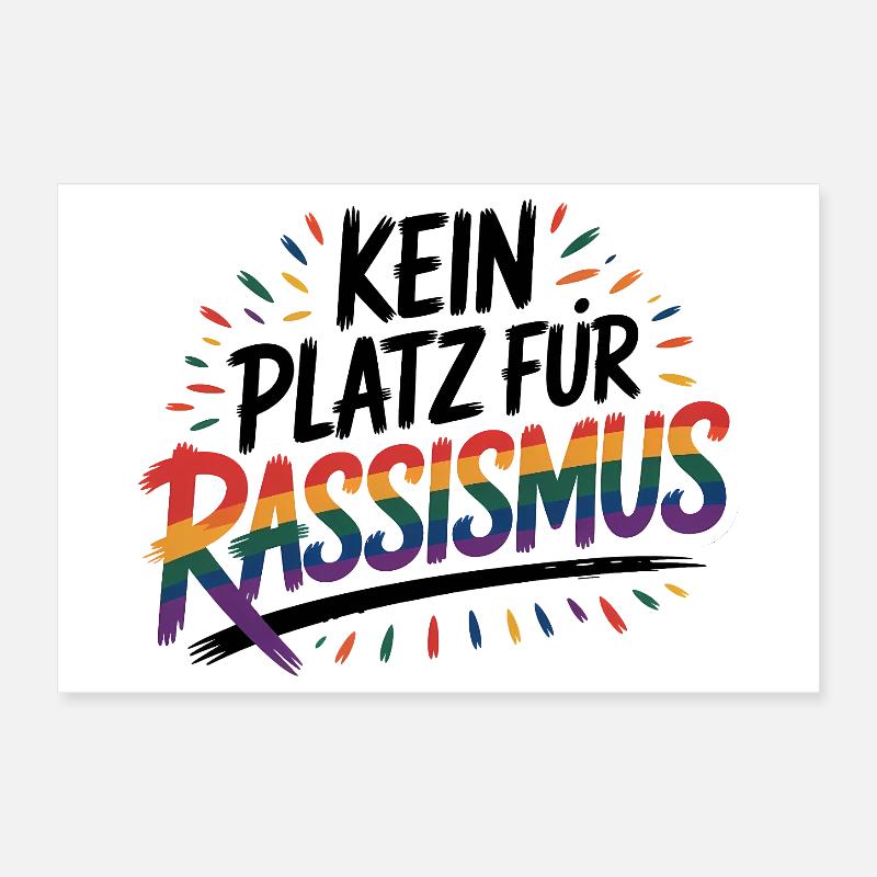Pas de place pour le racisme - Logo Cool Pride Poster 30 x 20 cm