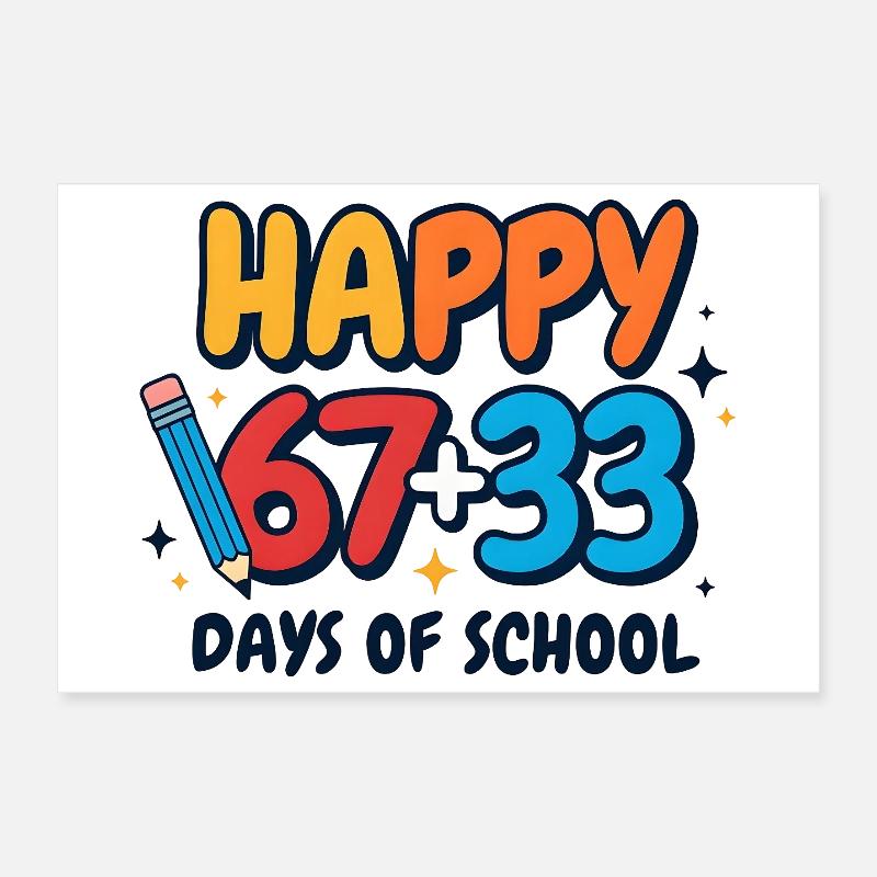 Joyeux 100 jours d’école Poster 30 x 20 cm