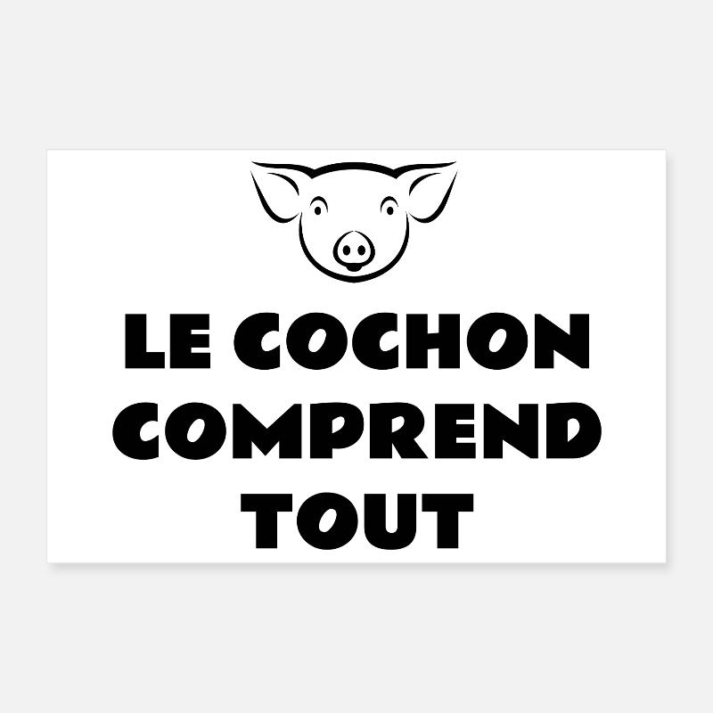 The pig understands everything Poster 12" x 8" (30x20 cm)