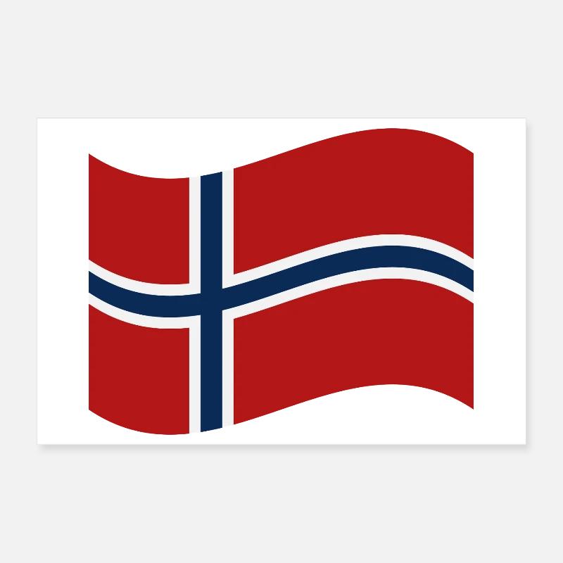 Norway flag Poster 12" x 8" (30x20 cm)