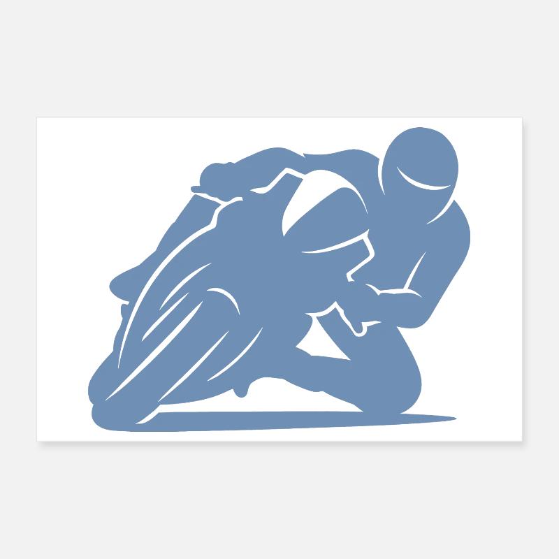 Silhouette minimaliste de moto de course Poster 30 x 20 cm