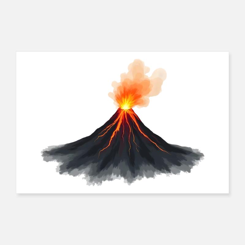 Volcano Poster 12" x 8" (30x20 cm)