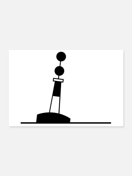Tonne - Boje Nordsee Segeln Ostsee Maritim - Poster 30x20 cm - Weiß - Vorne