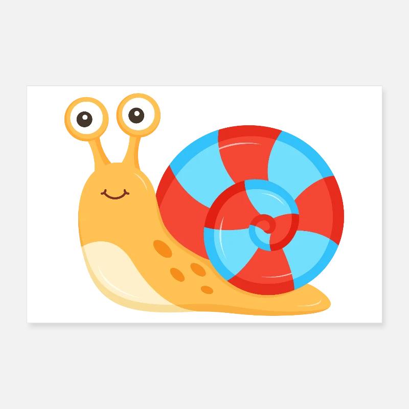 Drôle de bébé escargot Poster 30 x 20 cm