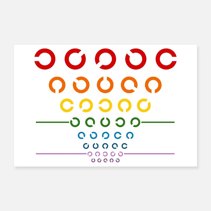 Rainbow Visual Test Poster 12" x 8" (30x20 cm)