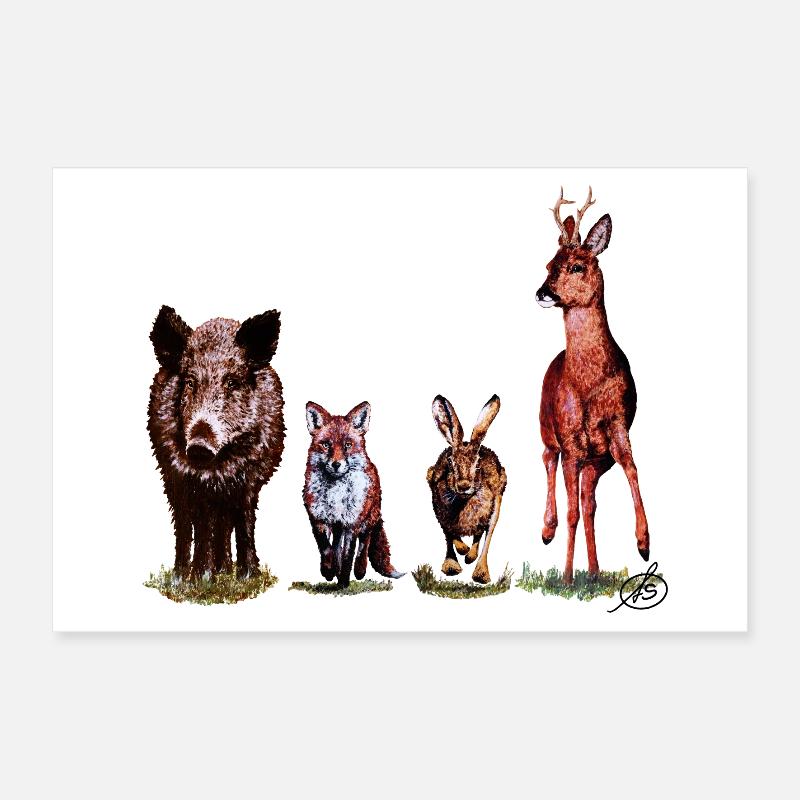 Wild-Quartett Poster 30x20 cm