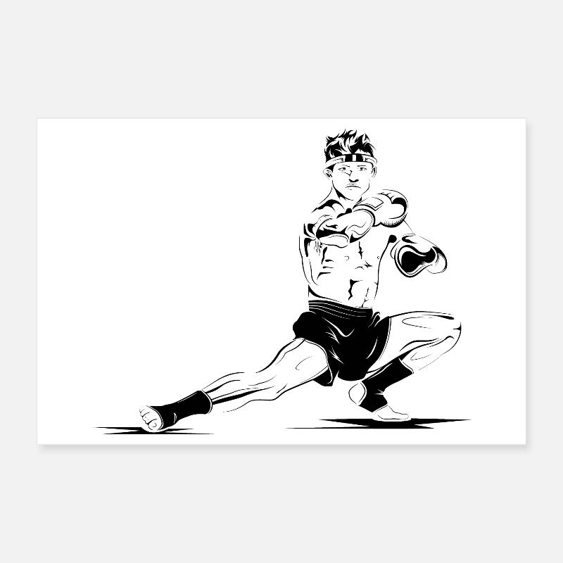 combat de muay thai Poster 30 x 20 cm