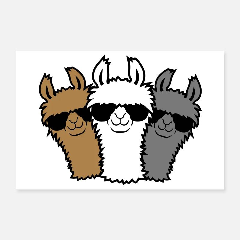 3 Lama Freunde Poster 30x20 cm