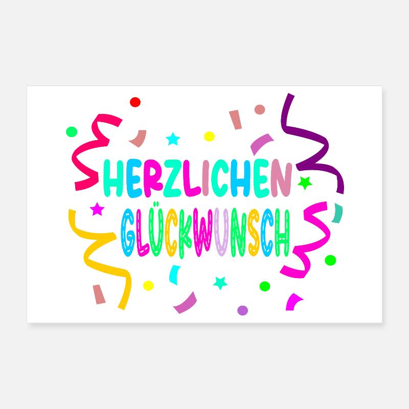 Félicitations - Confetti Poster 30 x 20 cm