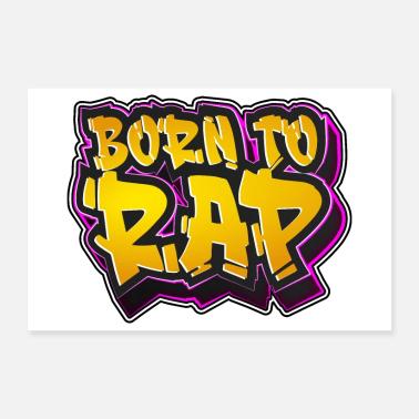 Né pour rapper Poster 30 x 20 cm
