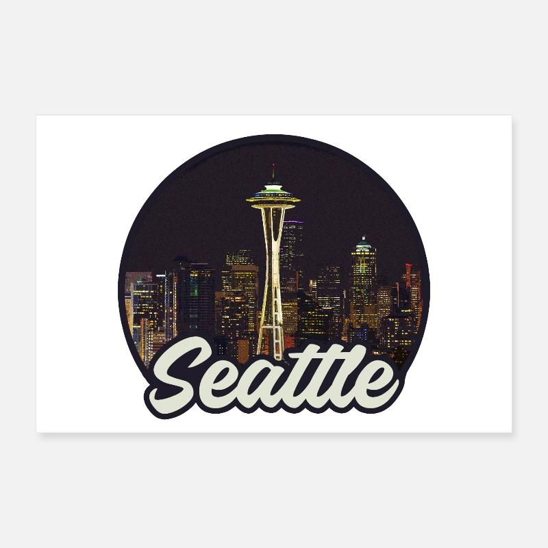 Paysage urbain de Seattle Poster 30 x 20 cm