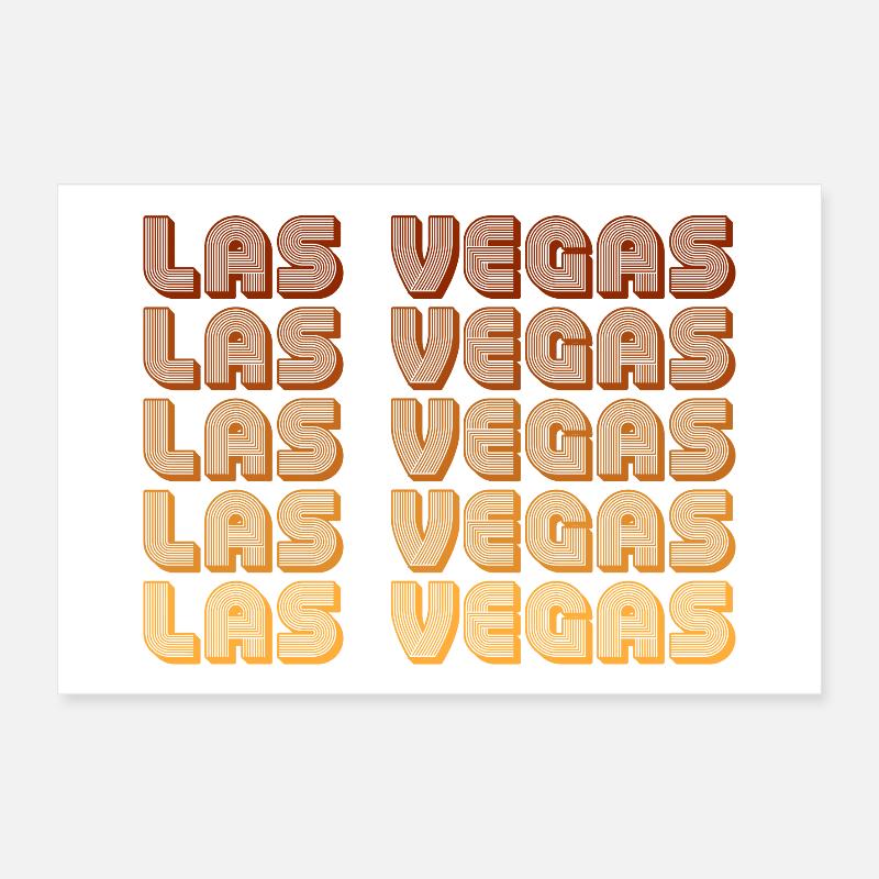 Las Vegas Retro Gradient Grid Poster 30x20 cm