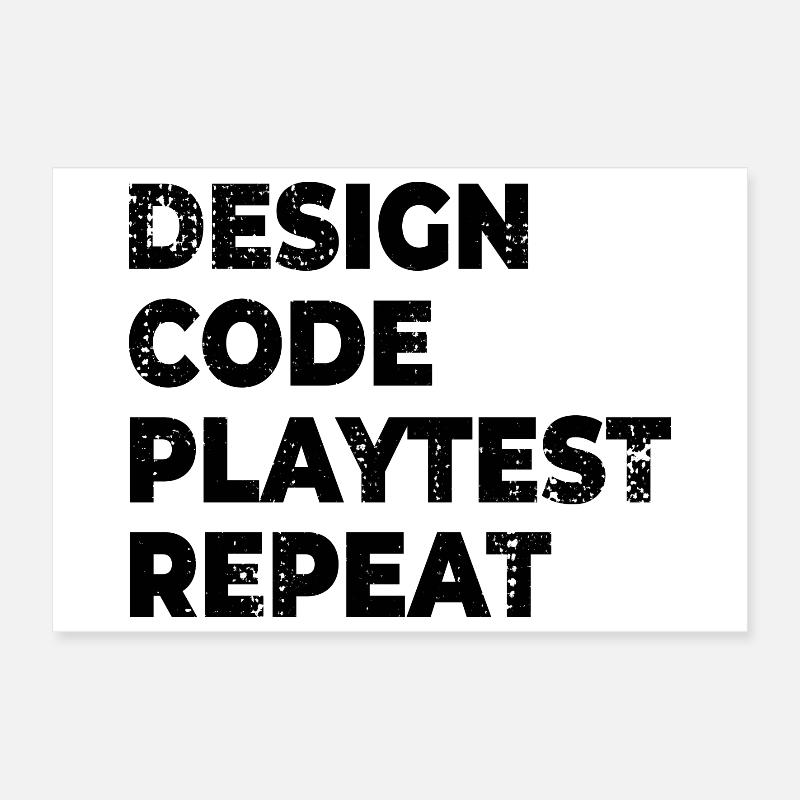 Design Code Spieltest Wiederholung Poster 30x20 cm