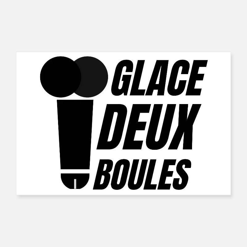 glace deux boules, glaces, crème glacée Poster 30 x 20 cm
