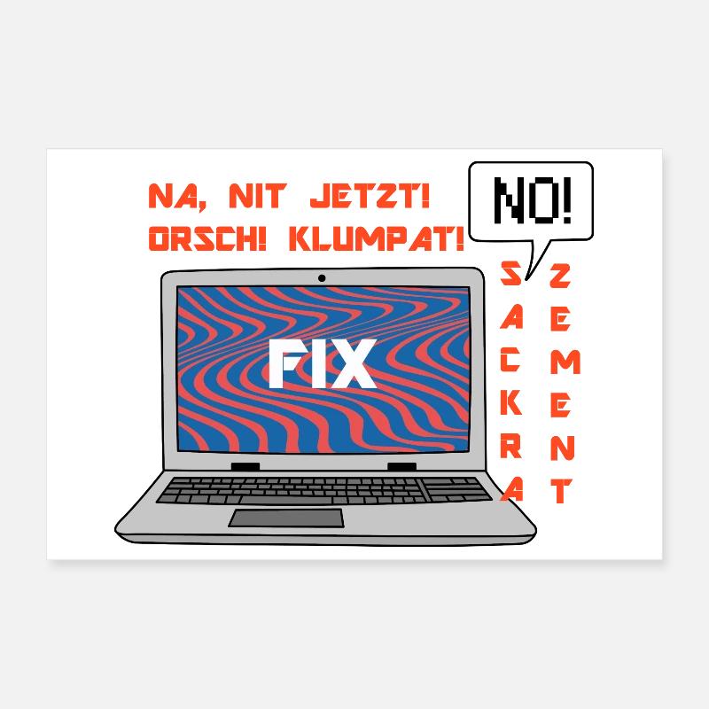 Kein Bild 🤬 Klumpat! Retro Computer Humor Design Poster 30x20 cm