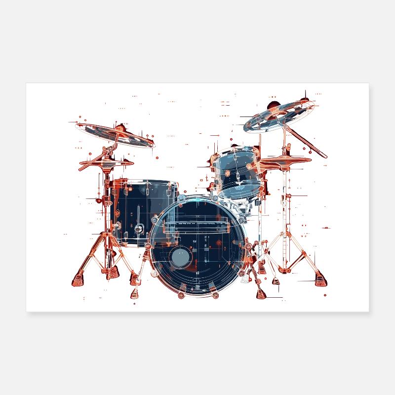 Drums Portrait Poster 12" x 8" (30x20 cm)