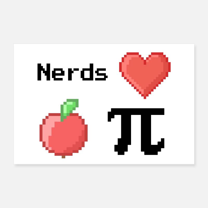 nerds love apple pi pie sprüche math s pixel Poster 30x20 cm