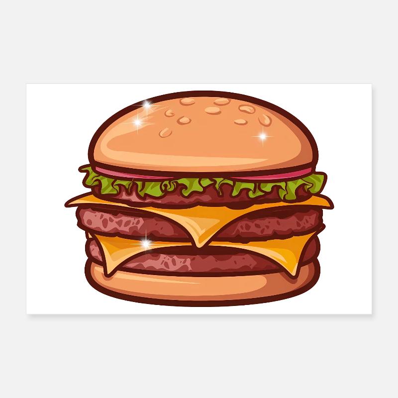 Cheeseburger juteux Poster 30 x 20 cm