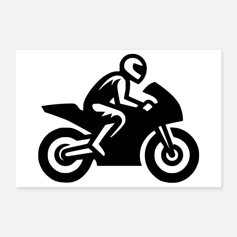 Racing Motorcycle Motorcyclist Motorcycle Racing Machine Poster 12" x 8" (30x20 cm)
