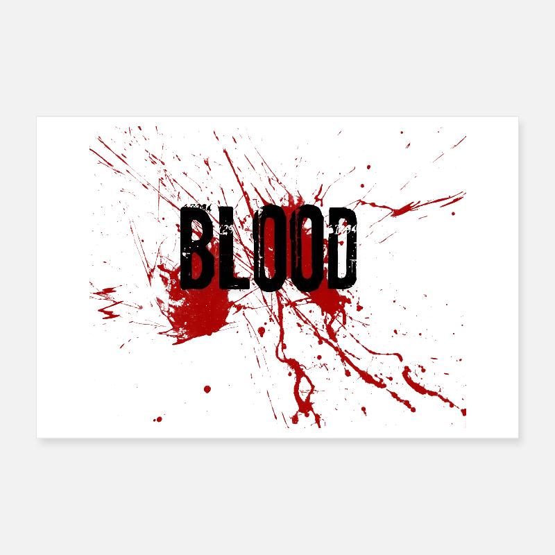 Blutiger Splatter Schriftzug Poster 30x20 cm