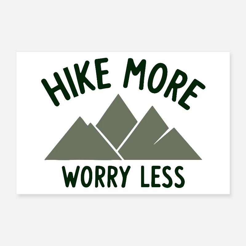 HIKE MORE WORRY LESS Spruch Poster 30x20 cm