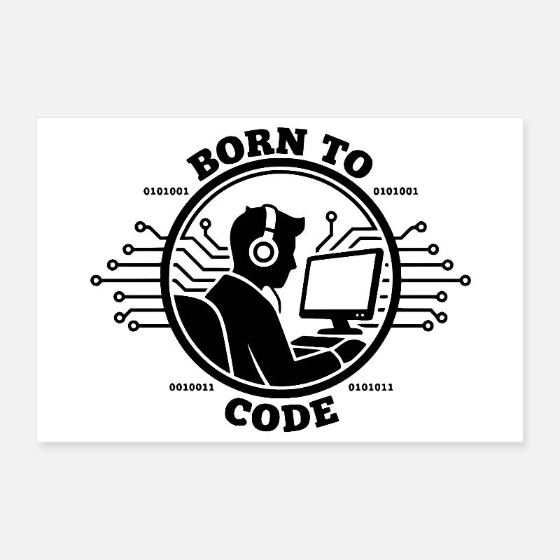 Codeur né pour coder Programmeur Poster 30 x 20 cm