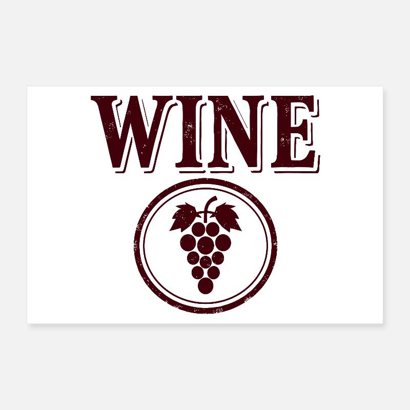 WINE Trauben Emblem Poster 30x20 cm