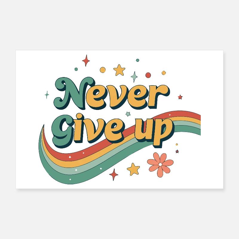 Persévérance rétro arcenciel Poster 30 x 20 cm