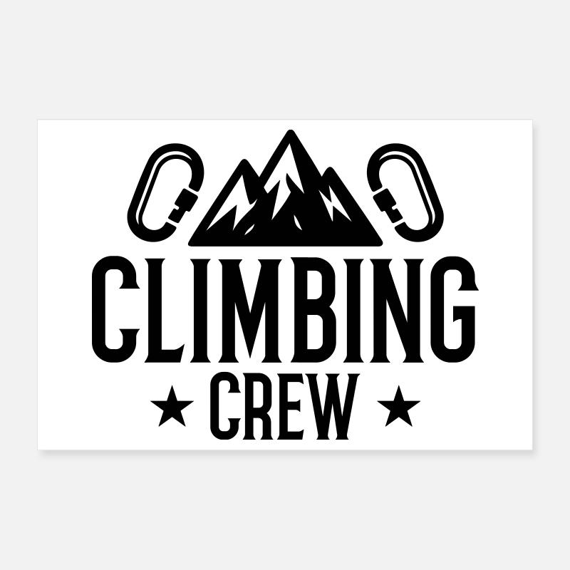 Climbing Crew Berge Karabiner Poster 30x20 cm