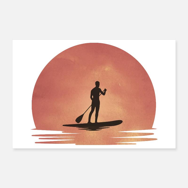 Sunset SUP – Tranquillité sur l’eau Poster 30 x 20 cm