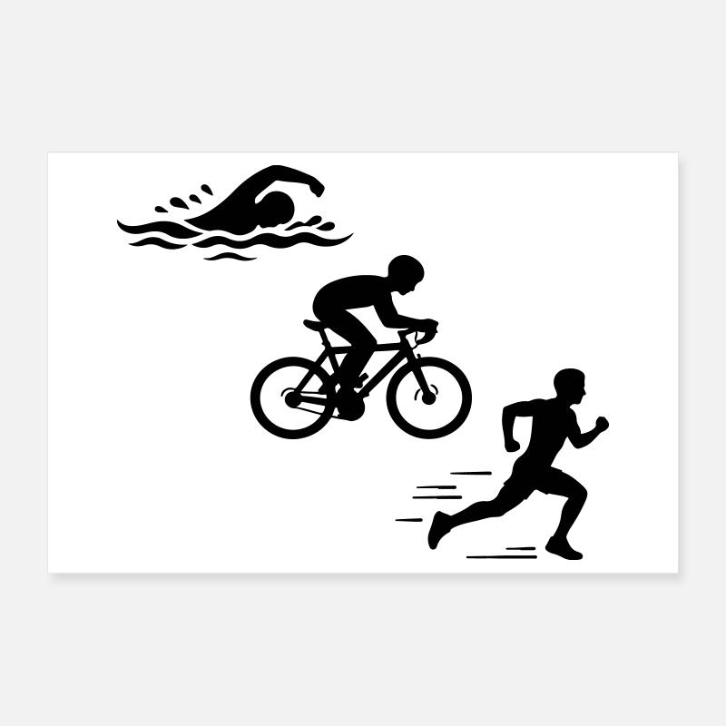 Triathlon Silhouette Triathlet Poster 30x20 cm