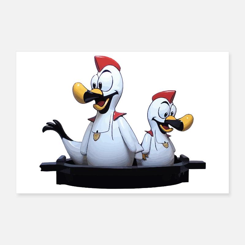 Duo de mouettes sur la jetée Poster 30 x 20 cm