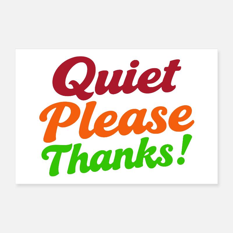 Silence s’il te plaît merci Höfliche Ruhe Poster 30 x 20 cm