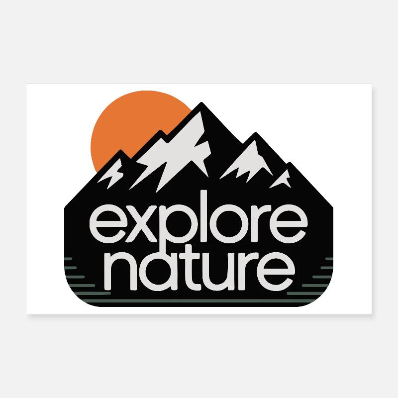Explore Nature Mountains Sunset Poster 12" x 8" (30x20 cm)