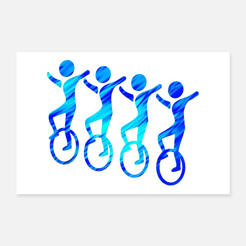 4er monocycle | Style libre monocycle Poster 30 x 20 cm