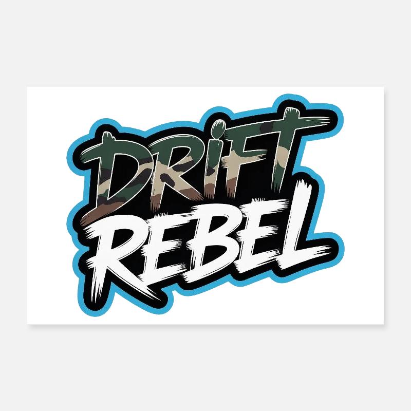 Drift Rebel Auto Szene Tuning Auto Treffen Outfit Poster 30x20 cm