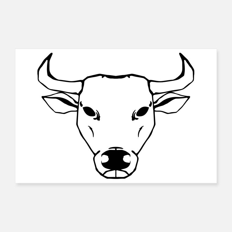 Illustration de bœuf Poster 30 x 20 cm