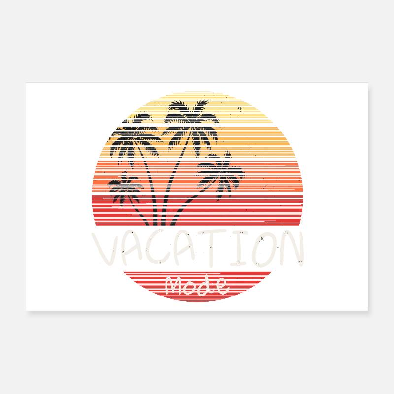 Mode de vacances Palmiers rétro, Sunset Beach Poster 30 x 20 cm